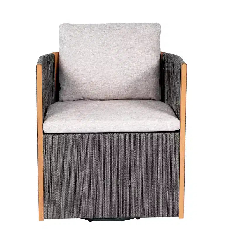 Christopher Knight Home Calvin, ensemble de salle à manger d'extérieur moderne 5 pièces en bois d'acacia avec 4 chaises de salle à manger pivotantes et une table