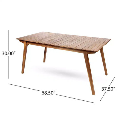 Christopher Knight Home Alessandro Ensemble de table de salle à manger moderne 7 pièces en bois d'acacia avec design à lattes