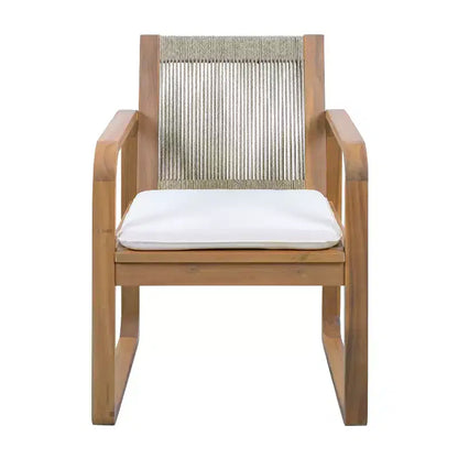 Christopher Knight Home Chasel – Ensemble de salle à manger moderne 5 pièces pour patio en bois d'acacia avec 4 chaises de salle à manger en corde