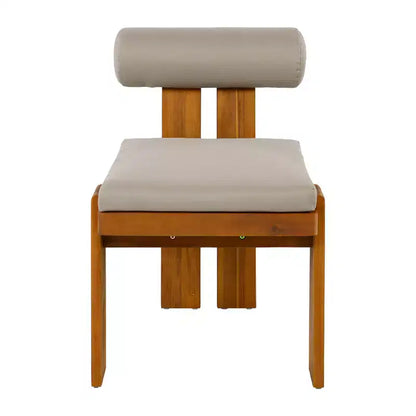 Christopher Knight Home Lucia Set da Pranzo da Esterno Moderno di 7 Pezzi in Acacia Imbottito con Schienale Curvo e Tavolo a Doghe