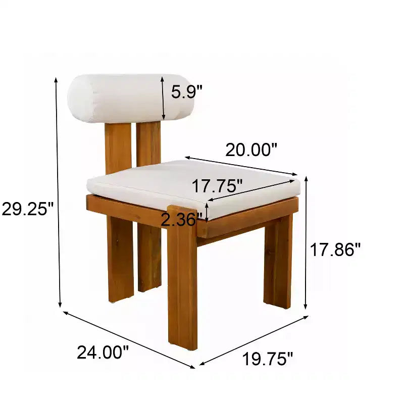 Christopher Knight Home Lucia Set da Pranzo da Esterno Moderno di 7 Pezzi in Acacia Imbottito con Schienale Curvo e Tavolo a Doghe