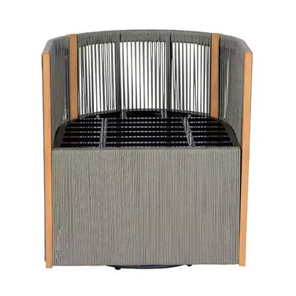 Christopher Knight Home Harrison Patio Set da Pranzo Moderno in Legno di Acacia a 7 Pezzi con 6 Sedie Girevoli in Corda