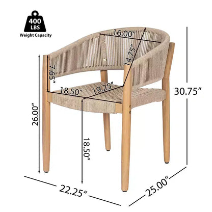 Christopher Knight Home Emeric Ensemble de 9 sièges de salle à manger d'extérieur bohème en bois d'acacia et corde avec table à lattes