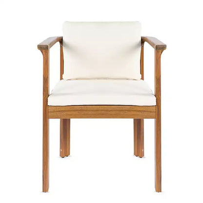 Christopher Knight Home Everett Ensemble de salle à manger d'extérieur rond 5 pièces en bois d'acacia rustique avec chaises rembourrées pour patio