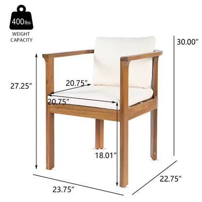 Christopher Knight Home Merlin Ensemble de salle à manger d'extérieur extensible rustique 7 pièces en bois d'acacia avec chaises de salle à manger rembourrées