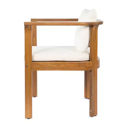 Christopher Knight Home Merlin Ensemble de salle à manger d'extérieur extensible rustique 7 pièces en bois d'acacia avec chaises de salle à manger rembourrées