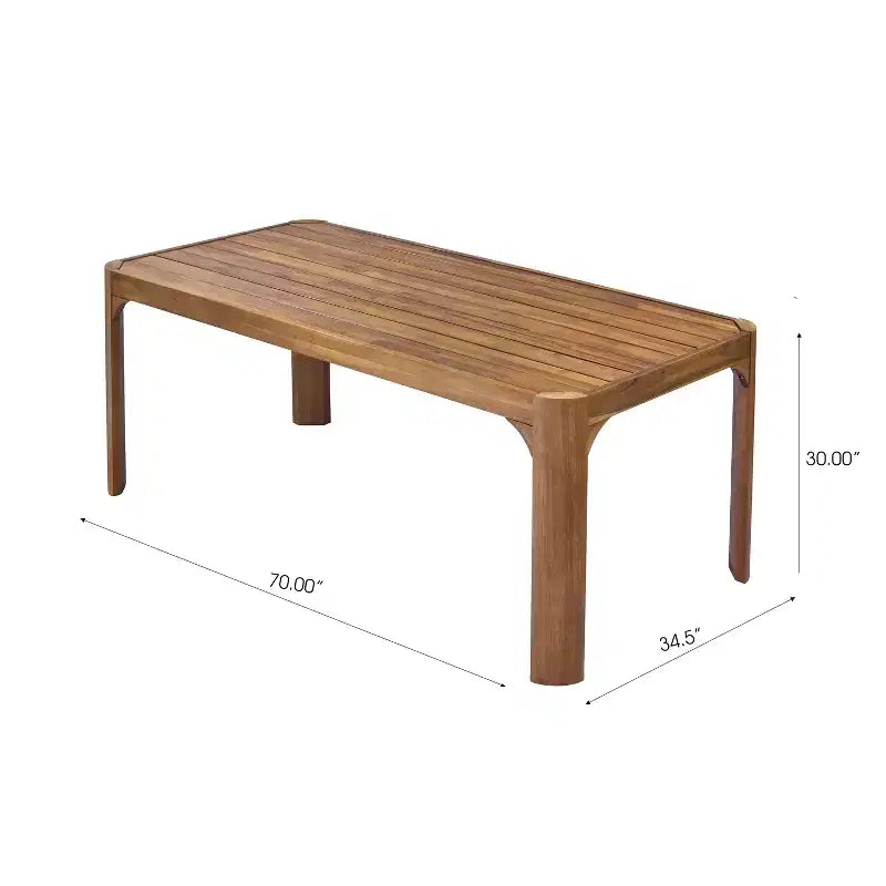 Christopher Knight Home Lan Moderno Set da pranzo da esterno in 6 pezzi in legno di acacia con tavolo a doghe e design a corda