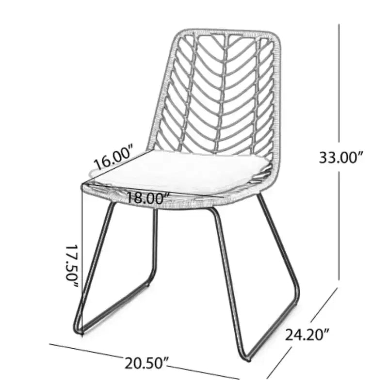 Christopher Knight Home Freya Set da Pranzo da Esterno Moderno di 7 Pezzi in Metallo con Tavolo Ovale e Design in Rattan PE