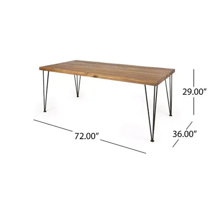 Christopher Knight Home Magnus Set da pranzo moderno 7 pezzi in acacia e ferro con tavolo a doghe e design in rattan sintetico