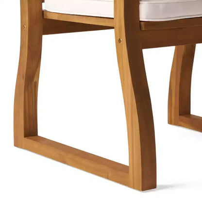 Christopher Knight Home Soren, ensemble de salle à manger moderne de 7 pièces pour terrasse, en acacia, avec table à lattes extensible et coussins