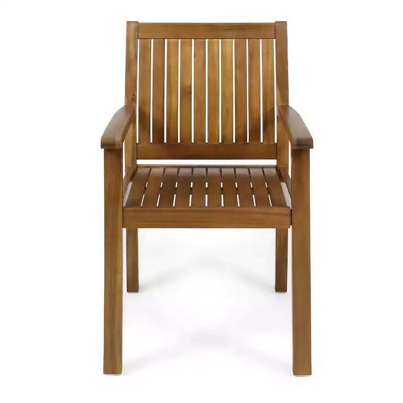 Christopher Knight Home Mikkel Ensemble de salle à manger d'extérieur moderne 7 pièces en acacia avec table à lattes et pieds en épingle à cheveux en fer