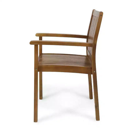Christopher Knight Home Mikkel Ensemble de salle à manger d'extérieur moderne 7 pièces en acacia avec table à lattes et pieds en épingle à cheveux en fer