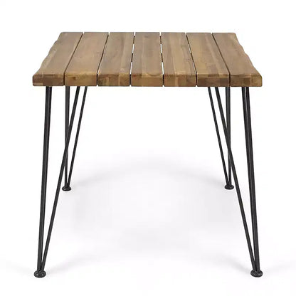 Christopher Knight Home Camille Boho, ensemble de salle à manger d'extérieur 5 pièces en bois d'acacia et rotin avec coussins