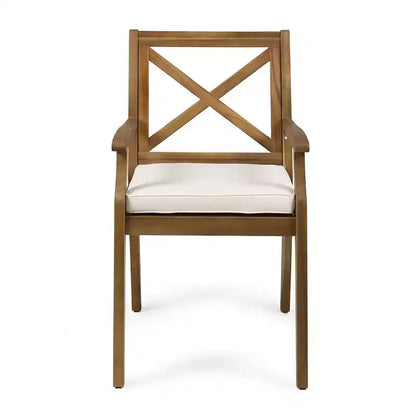 Ensemble de salle à manger d'extérieur en bois d'acacia rustique 7 pièces avec table extensible Fiora de Christopher Knight Home