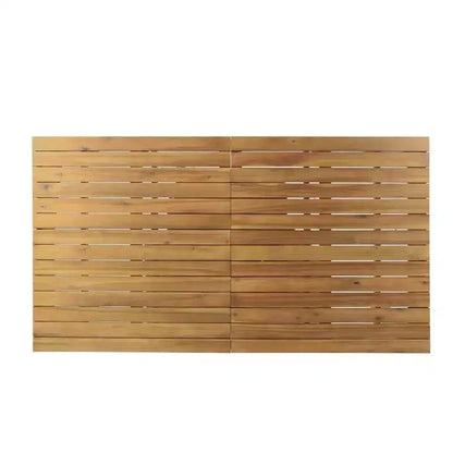 Ensemble de salle à manger d'extérieur en bois d'acacia rustique 7 pièces avec table extensible Fiora de Christopher Knight Home