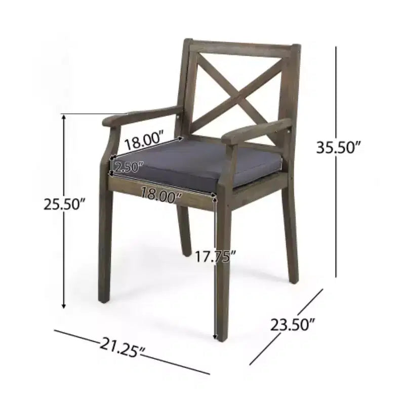 Ensemble de salle à manger d'extérieur 7 pièces, table à manger extensible en bois d'acacia avec 6 chaises rembourrées, mobilier de salle à manger d'extérieur pour jardin - Panipeachy