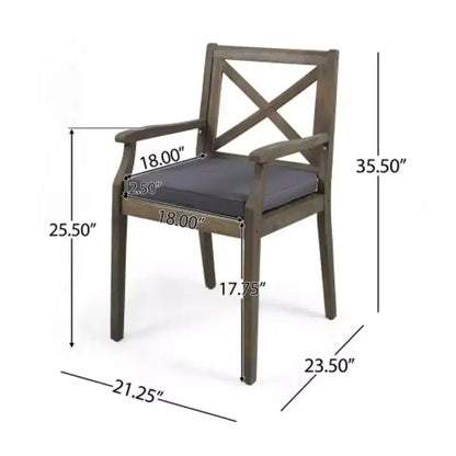 Ensemble de salle à manger d'extérieur 7 pièces, table à manger extensible en bois d'acacia avec 6 chaises rembourrées, mobilier de salle à manger d'extérieur pour jardin - Panipeachy