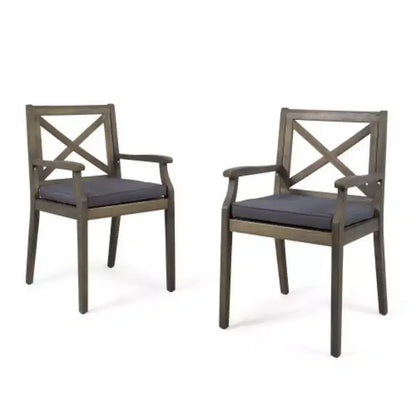 Ensemble de salle à manger d'extérieur 7 pièces, table à manger extensible en bois d'acacia avec 6 chaises rembourrées, mobilier de salle à manger d'extérieur pour jardin - Panipeachy