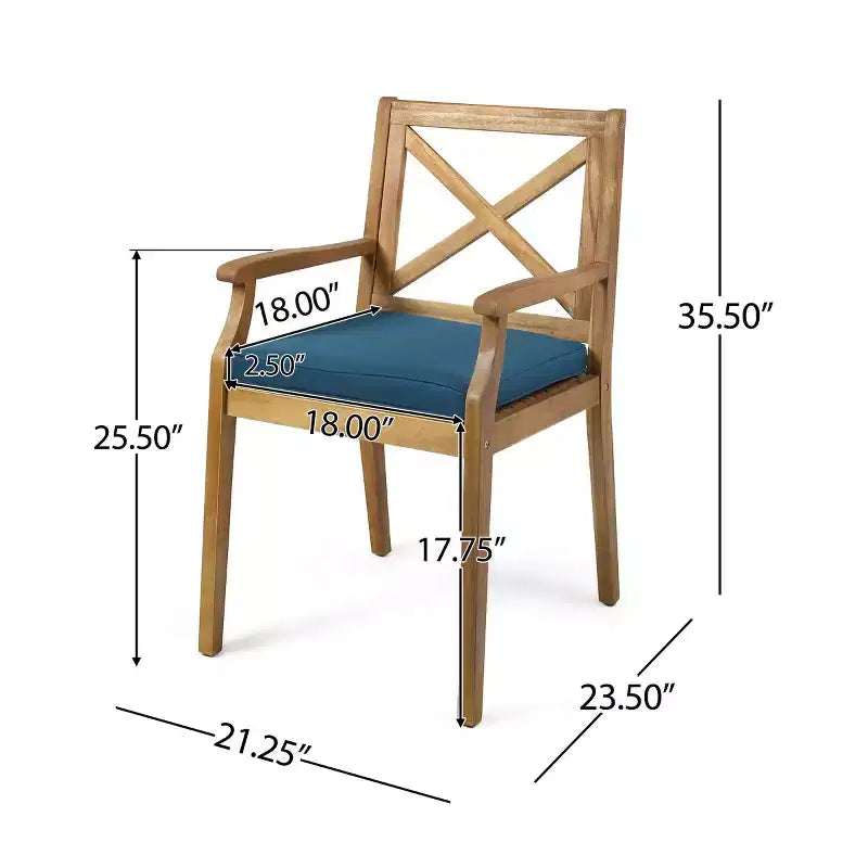 Ensemble de salle à manger d'extérieur 7 pièces, table à manger extensible en bois d'acacia avec 6 chaises rembourrées, mobilier de salle à manger d'extérieur pour jardin - Panipeachy