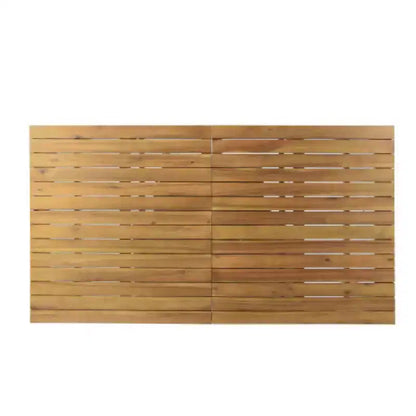 Ensemble de salle à manger d'extérieur 7 pièces, table à manger extensible en bois d'acacia avec 6 chaises rembourrées, mobilier de salle à manger d'extérieur pour jardin - Panipeachy