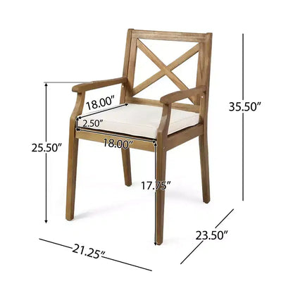 Ensemble de salle à manger d'extérieur 7 pièces, table à manger extensible en bois d'acacia avec 6 chaises rembourrées, mobilier de salle à manger d'extérieur pour jardin - Panipeachy