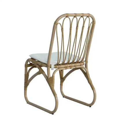 Ensemble de salle à manger d'extérieur 7 pièces pour 6 avec chaises en rotin tressé, table de salle à manger rectangulaire de 183 cm avec plateau en bois d'acacia pour jardin, terrasse-Panipeachy