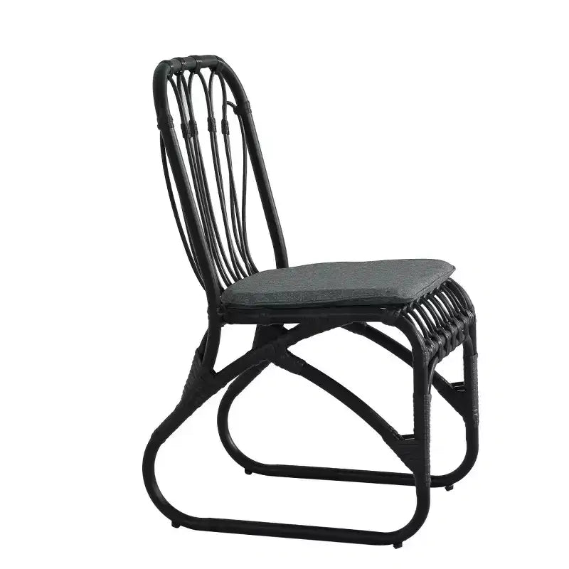 Ensemble de salle à manger d'extérieur 7 pièces pour 6 avec chaises en rotin tressé, table de salle à manger rectangulaire de 183 cm avec plateau en bois d'acacia pour jardin, terrasse-Panipeachy