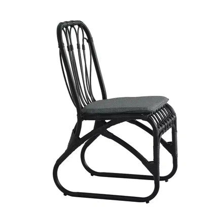 Ensemble de salle à manger d'extérieur 7 pièces pour 6 avec chaises en rotin tressé, table de salle à manger rectangulaire de 183 cm avec plateau en bois d'acacia pour jardin, terrasse-Panipeachy