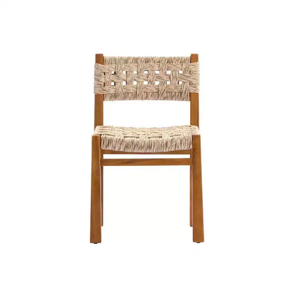 Christopher Knight Home Hailey - Ensemble de 7 chaises de salle à manger d'extérieur en acacia et osier de style campagnard avec table à lattes