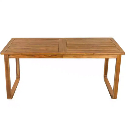 Set da pranzo da esterno Polibi a 7 pezzi in acacia con poltrone a bracciolo scolpite a cerchio