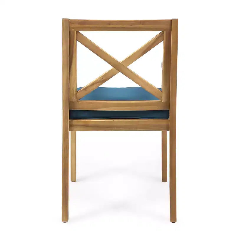 Christopher Knight Home Perla Ensemble de salle à manger d'extérieur rustique 7 pièces en bois d'acacia avec coussins