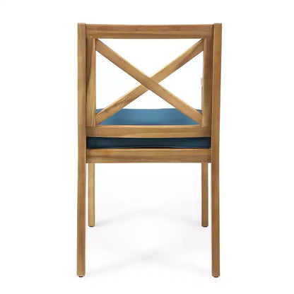 Christopher Knight Home Perla Ensemble de salle à manger d'extérieur rustique 7 pièces en bois d'acacia avec coussins