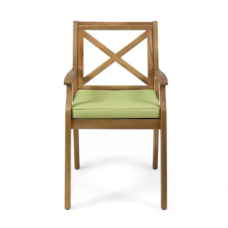 Christopher Knight Home Perla Ensemble de salle à manger d'extérieur rustique 7 pièces en bois d'acacia avec coussins