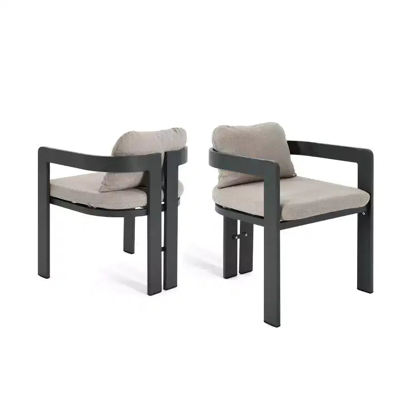 ModernLuxe Ensemble de salle à manger d'extérieur 7 pièces pour 6 personnes, ensemble de meubles de patio de jardin avec 6 chaises avec coussins et cadre résistant aux intempéries