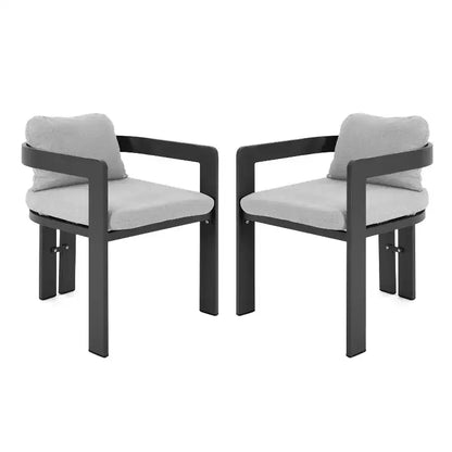 ModernLuxe Ensemble de salle à manger d'extérieur 7 pièces pour 6 personnes, ensemble de meubles de patio de jardin avec 6 chaises avec coussins et cadre résistant aux intempéries