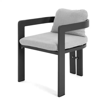 ModernLuxe Ensemble de salle à manger d'extérieur 7 pièces pour 6 personnes, ensemble de meubles de patio de jardin avec 6 chaises avec coussins et cadre résistant aux intempéries