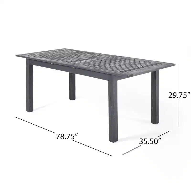 Christopher Knight Home Rani Ensemble de salle à manger moderne 9 pièces en acacia avec table à lattes extensible et coussins