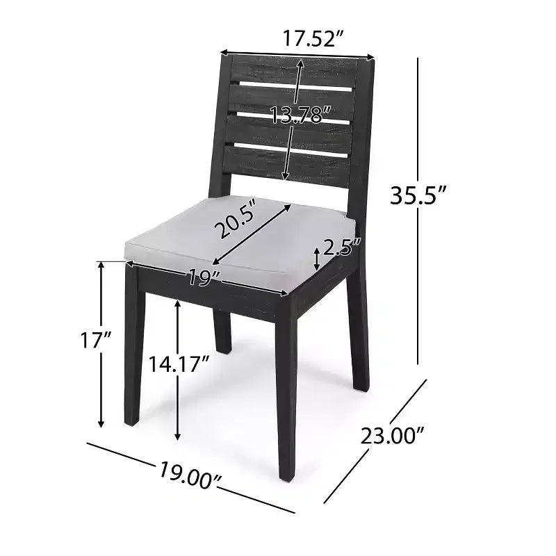 Christopher Knight Home Rani Ensemble de salle à manger moderne 9 pièces en acacia avec table à lattes extensible et coussins