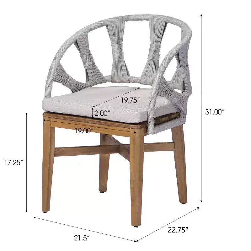 Ensemble de salle à manger 7 pièces bohème d'extérieur Christopher Knight Home Cascade en bois d'acacia et osier avec table ovale à lattes pour l'extérieur