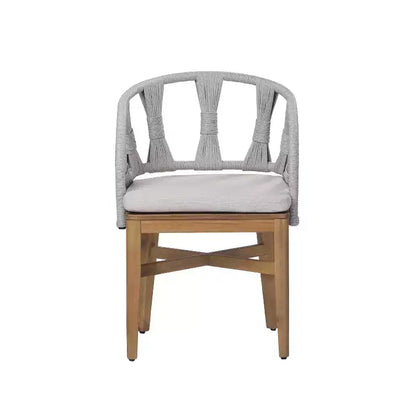 Ensemble de salle à manger 7 pièces bohème d'extérieur Christopher Knight Home Cascade en bois d'acacia et osier avec table ovale à lattes pour l'extérieur