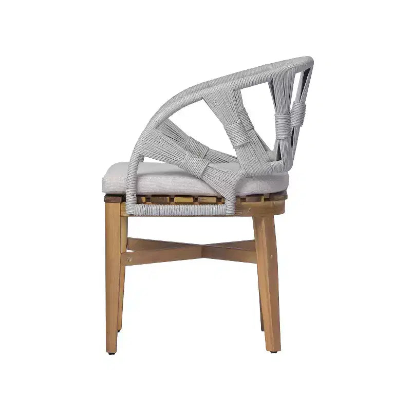 Ensemble de salle à manger 7 pièces bohème d'extérieur Christopher Knight Home Cascade en bois d'acacia et osier avec table ovale à lattes pour l'extérieur
