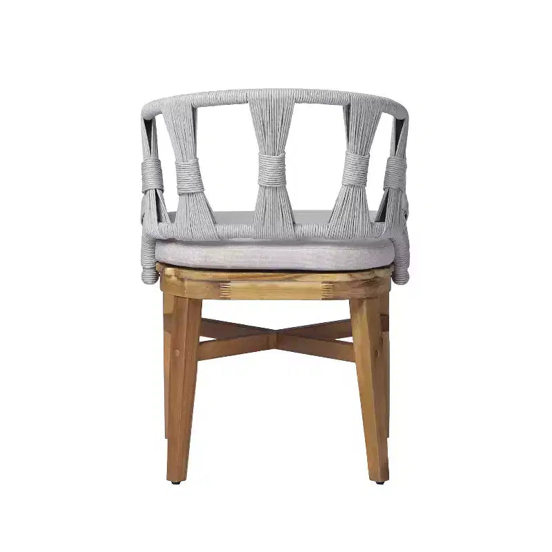 Ensemble de salle à manger 7 pièces bohème d'extérieur Christopher Knight Home Cascade en bois d'acacia et osier avec table ovale à lattes pour l'extérieur