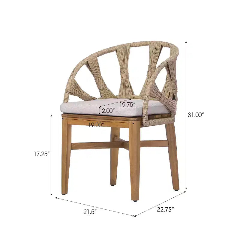 Ensemble de salle à manger 7 pièces bohème d'extérieur Christopher Knight Home Cascade en bois d'acacia et osier avec table ovale à lattes pour l'extérieur