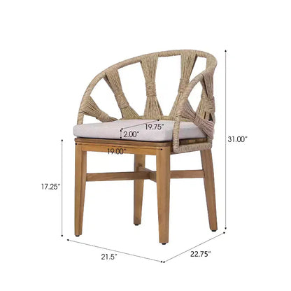 Ensemble de salle à manger 7 pièces bohème d'extérieur Christopher Knight Home Cascade en bois d'acacia et osier avec table ovale à lattes pour l'extérieur
