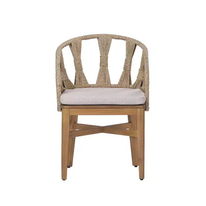 Ensemble de salle à manger 7 pièces bohème d'extérieur Christopher Knight Home Cascade en bois d'acacia et osier avec table ovale à lattes pour l'extérieur