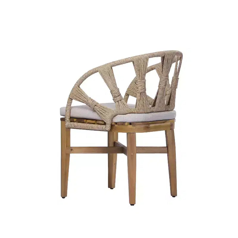 Ensemble de salle à manger 7 pièces bohème d'extérieur Christopher Knight Home Cascade en bois d'acacia et osier avec table ovale à lattes pour l'extérieur