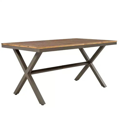 Set da pranzo da esterni 7 pezzi Polibi con tavolo in legno di acacia