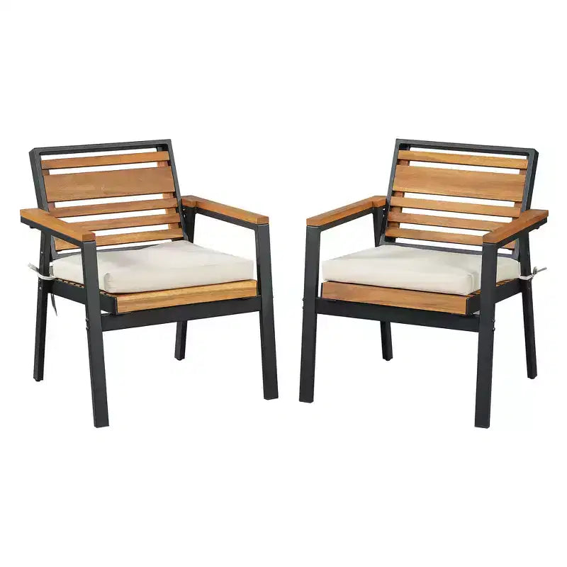 Ensemble de salle à manger d'extérieur 7 pièces Whisen pour 6, ensemble table et chaises de patio, ensemble de salle à manger de jardin, 1 table de salle à manger rectangulaire et 6 chaises avec coussins