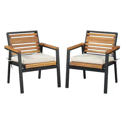 Ensemble de salle à manger d'extérieur 7 pièces Whisen pour 6, ensemble table et chaises de patio, ensemble de salle à manger de jardin, 1 table de salle à manger rectangulaire et 6 chaises avec coussins