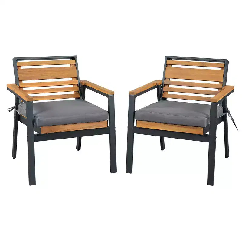 Ensemble de salle à manger d'extérieur 7 pièces Whisen pour 6, ensemble table et chaises de patio, ensemble de salle à manger de jardin, 1 table de salle à manger rectangulaire et 6 chaises avec coussins